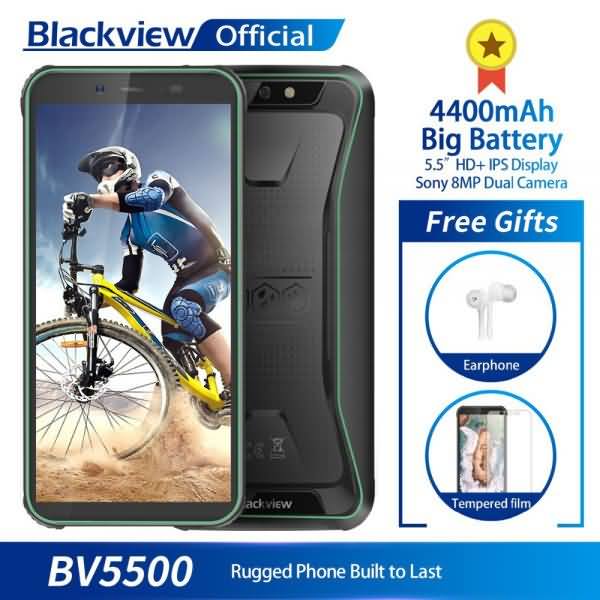 Blackview BV5500 IP68 Waterproof Mobile Phone 2GB+16GB 5.5" 18:9 Screen 4400mAh Android 8.1