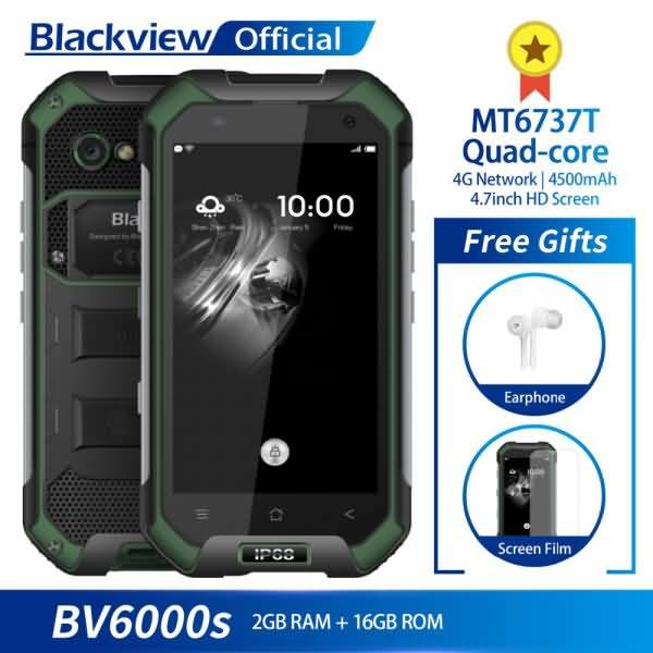 Blackview BV6000S IP68 Waterproof MT6737T Quad-core Android 7.0 2GB RAM 16GB ROM 4.7inch 8.0MP